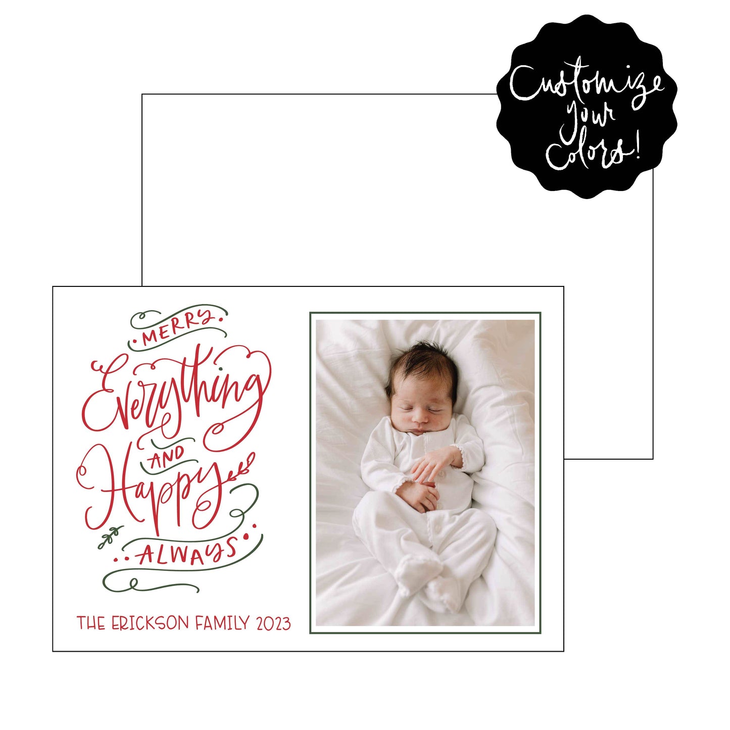 happy always | holiday card | letterpress