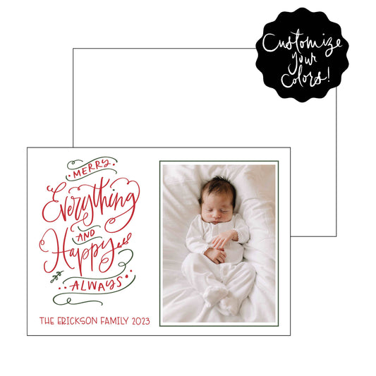 happy always | holiday card | letterpress