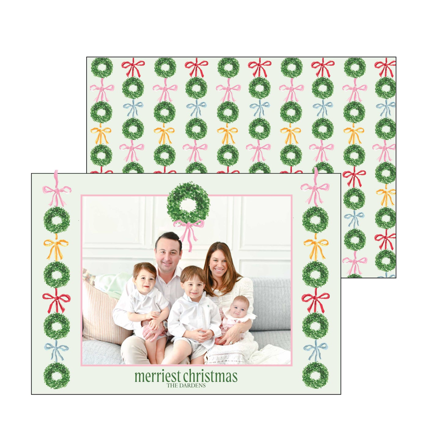 holiday boxwoods and bows | landscape | holiday card | elaina fagan design