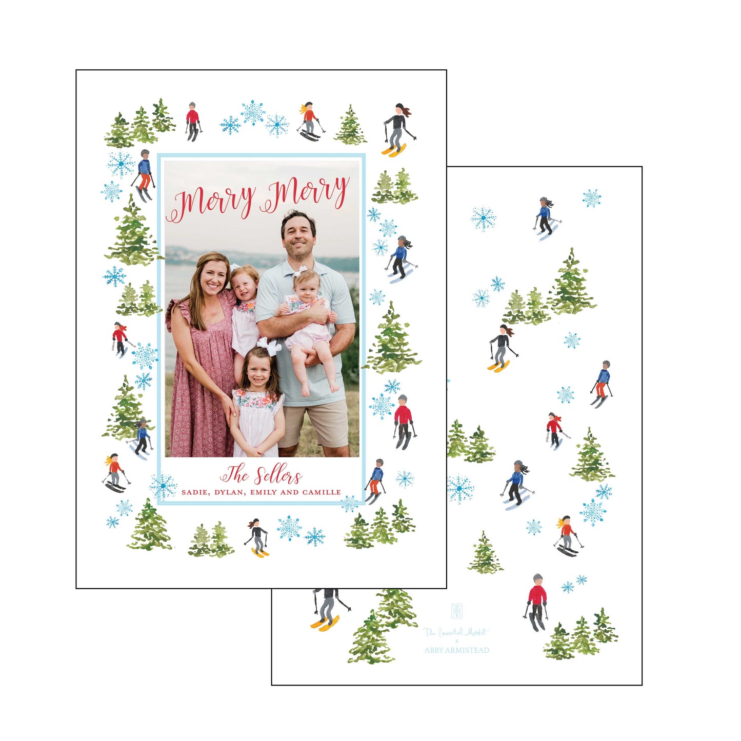 holiday skiers | holiday card | abby armistead