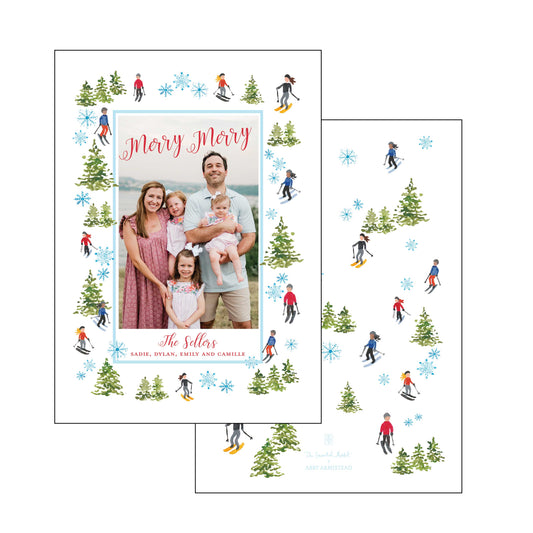 holiday skiers | holiday card | abby armistead