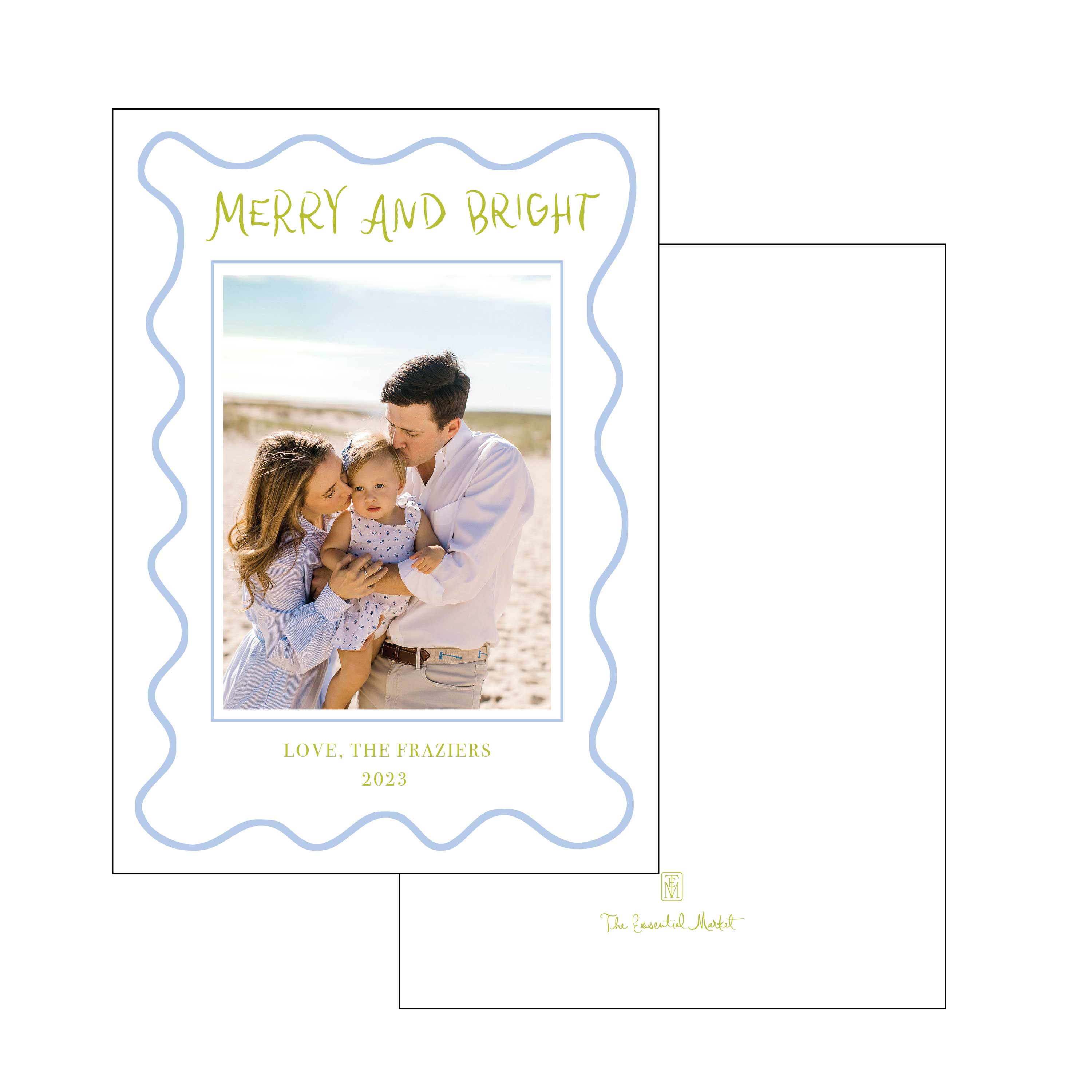 merry and bright hand lettering | holiday card | digital print