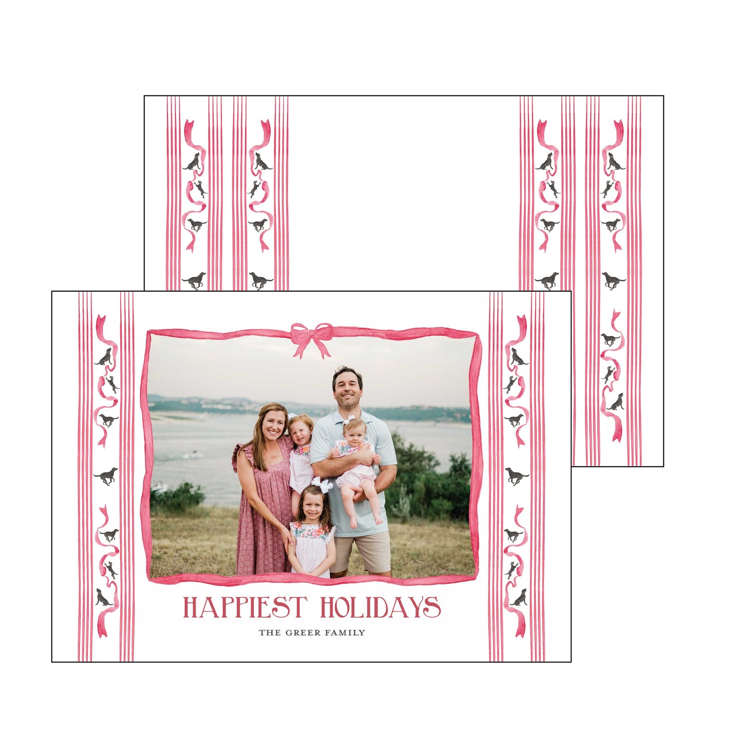 red ribbon dogs | holiday card | abby armistead