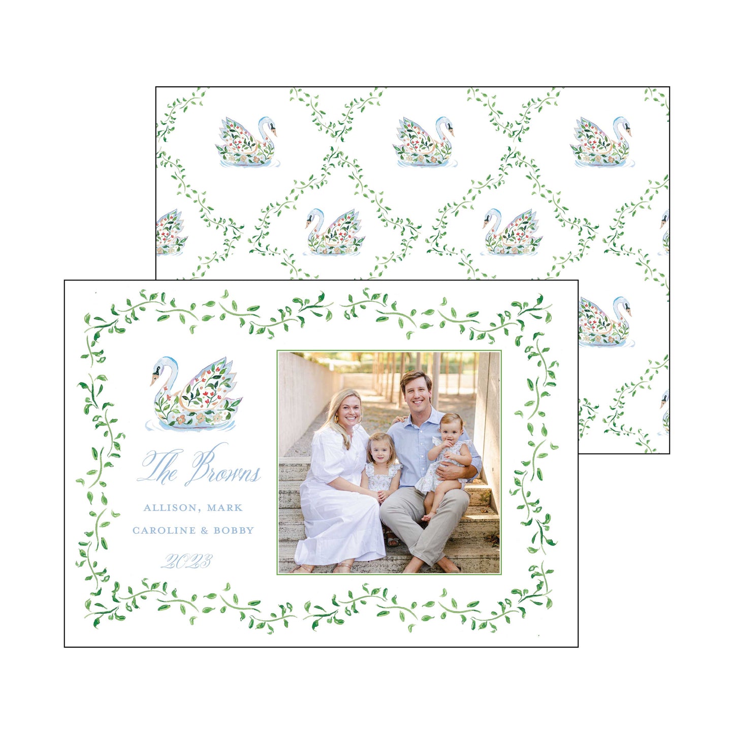 colorful swans | holiday card | mesh by alex