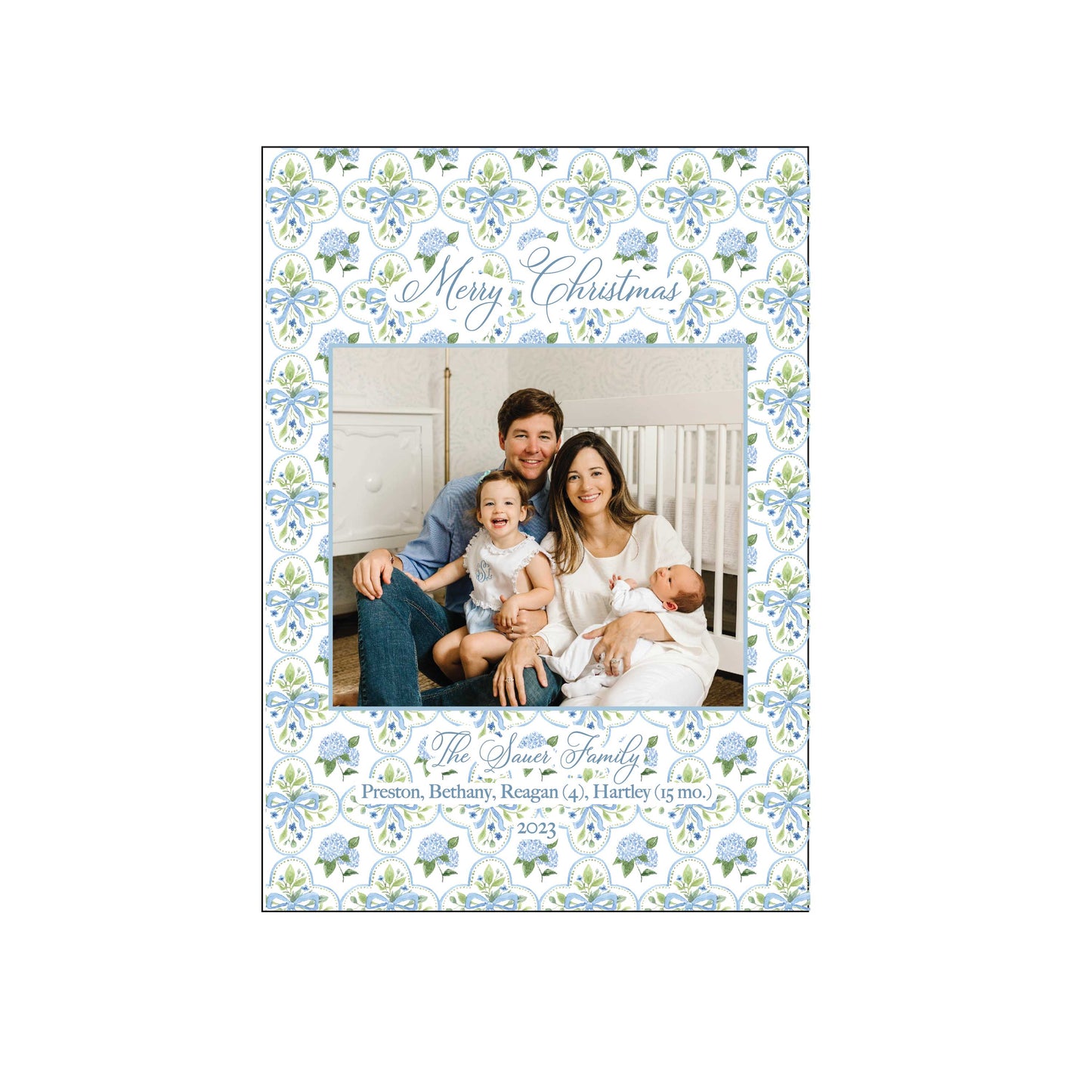 blue hydrangea | holiday card | be sweet ink