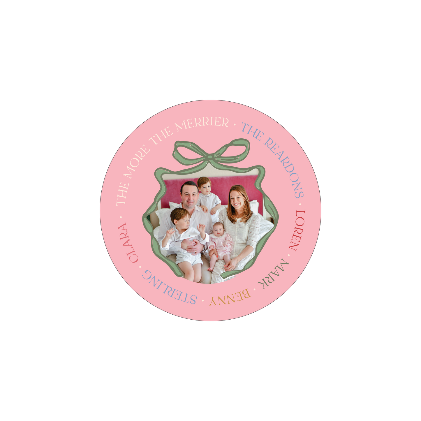 colorful christmas bow | holiday card | digital printed