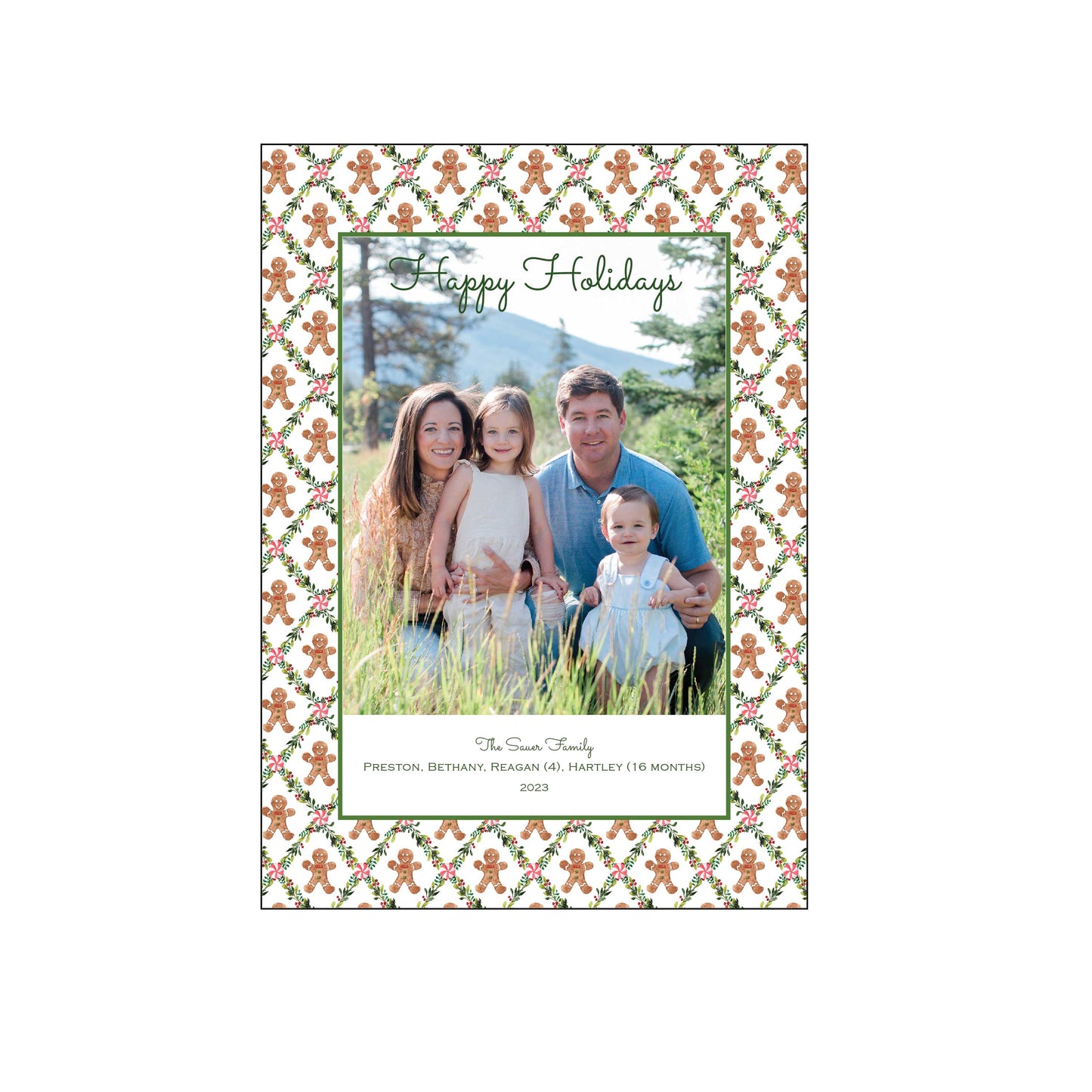 gingerbread toile | holiday card | be sweet ink