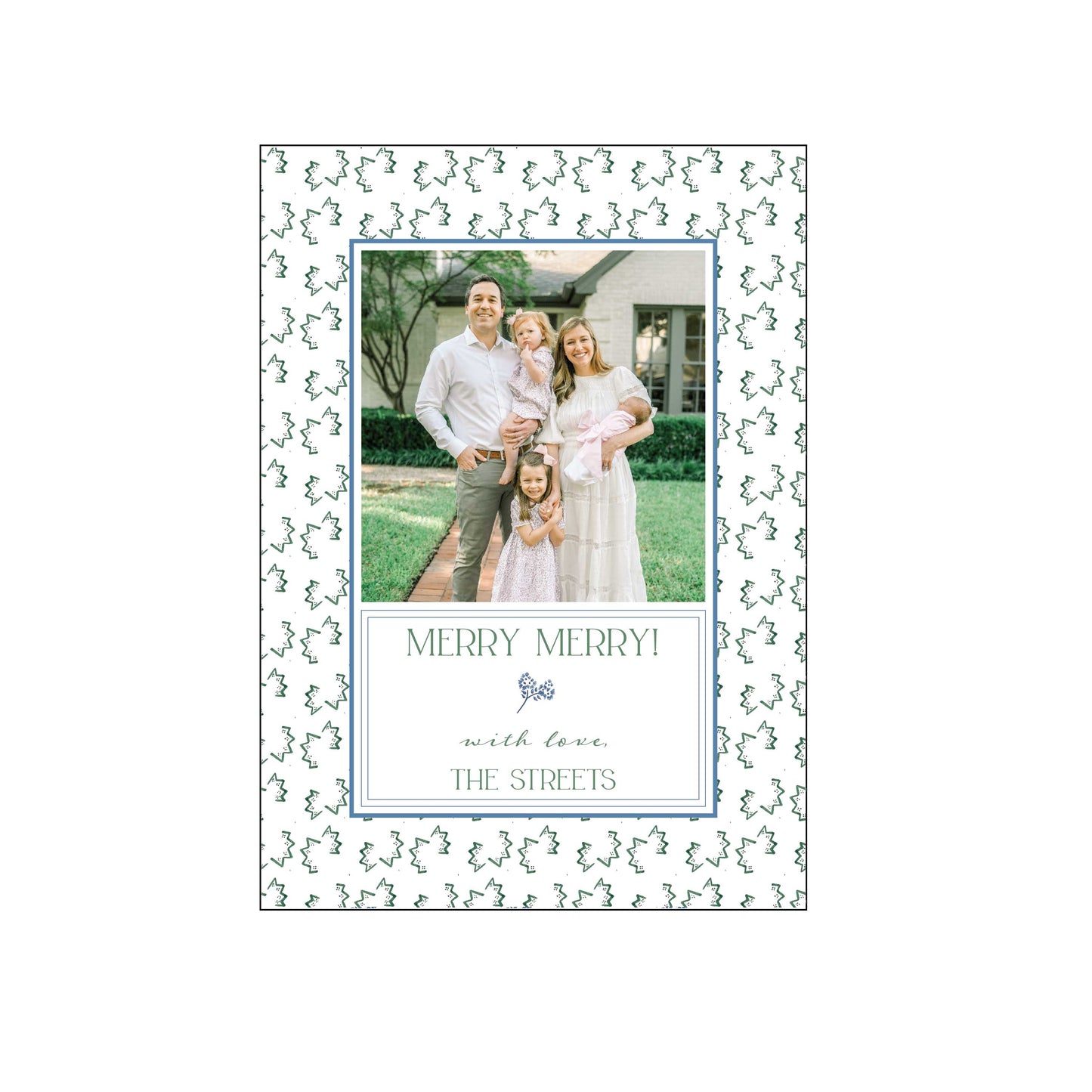 green zig zag | holiday card | cedar street stationery