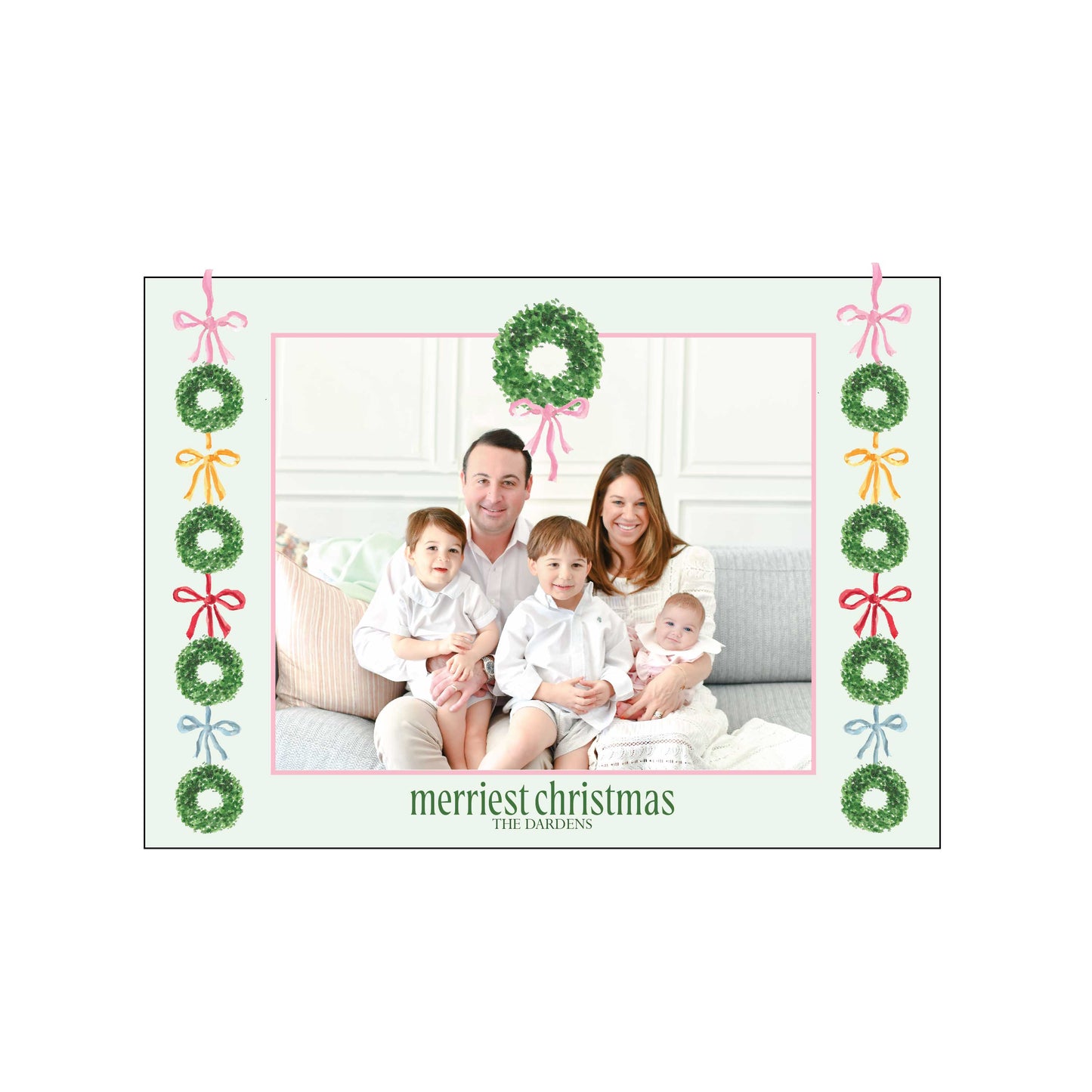 holiday boxwoods and bows | landscape | holiday card | elaina fagan design