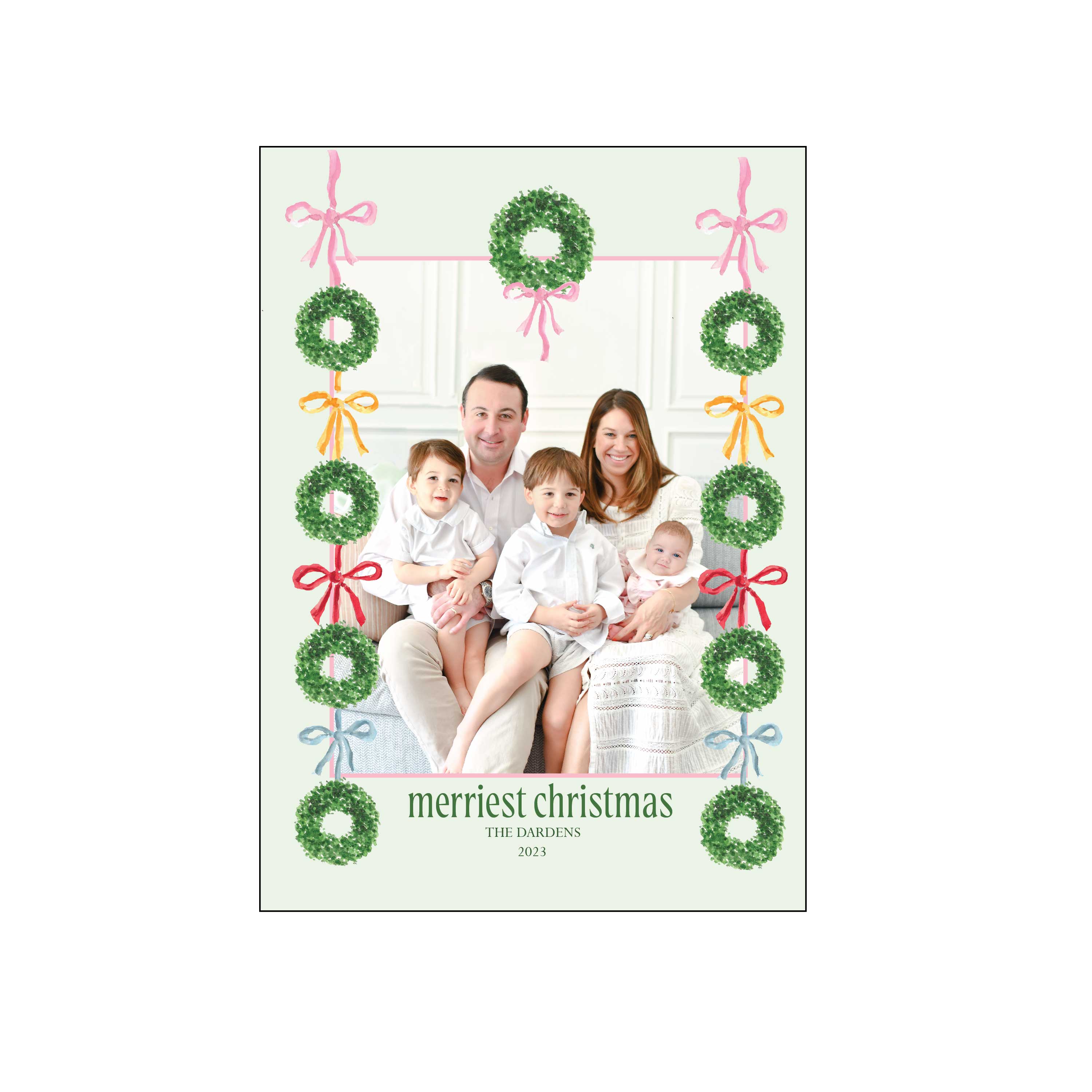 holiday boxwoods and bows | holiday card | elaina fagan design