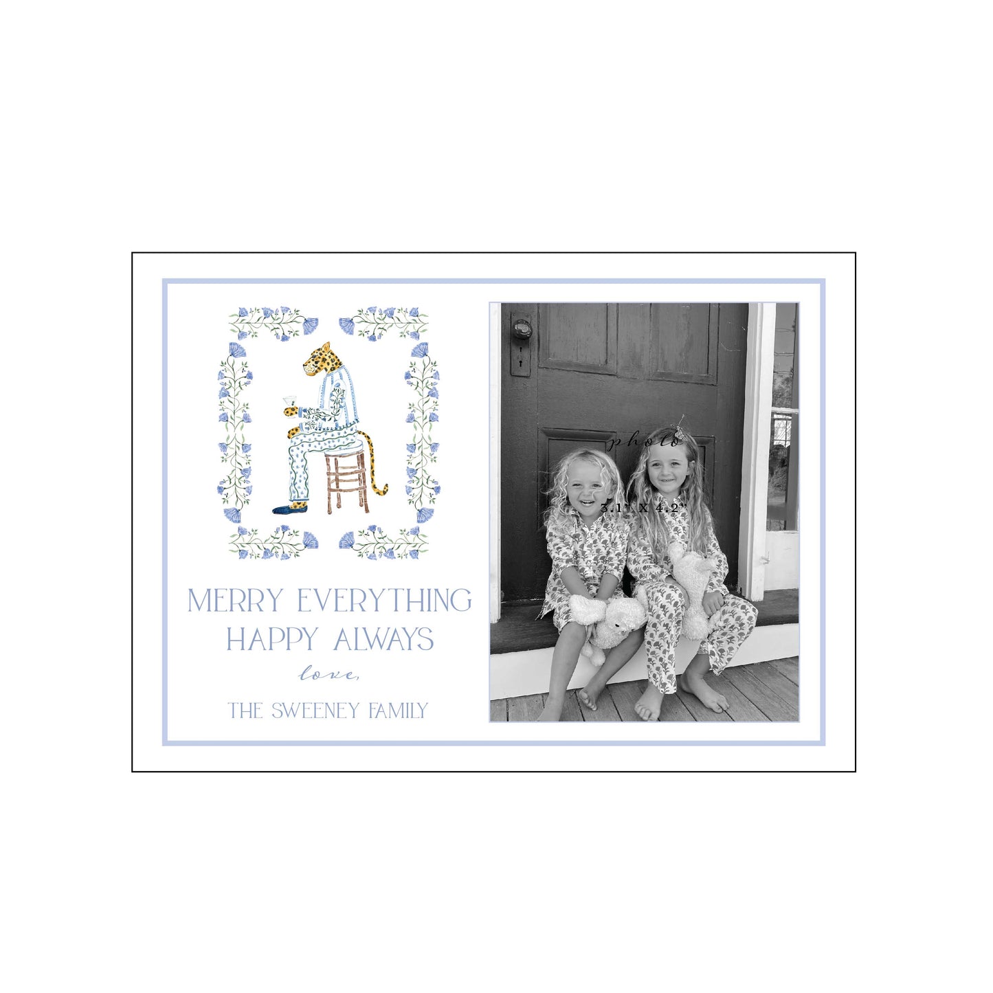 leopard | holiday card | cedar street stationery