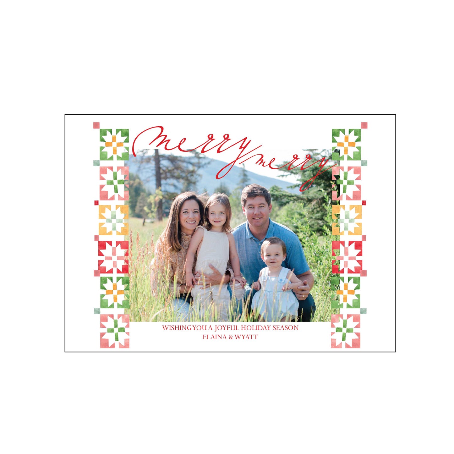 merry merry mosaic | landscape | holiday card | elaina fagan design