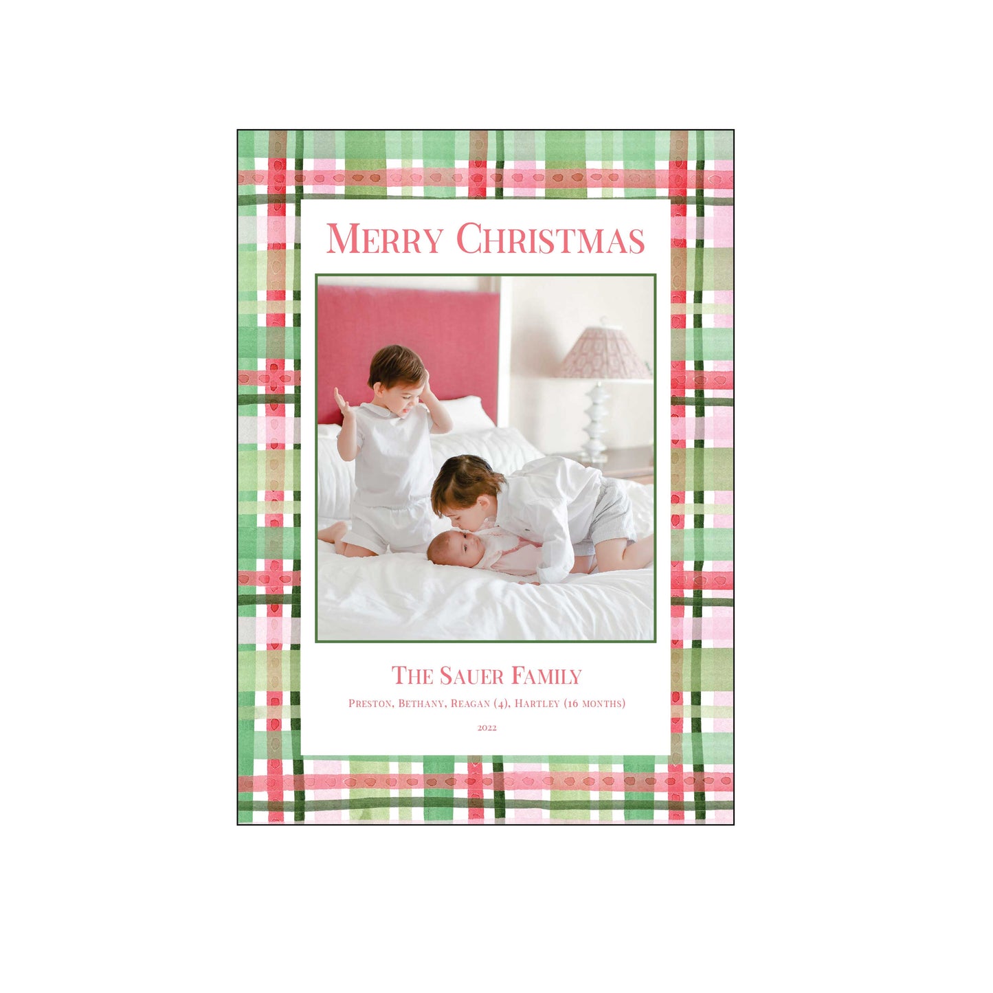 plaid christmas | holiday card | be sweet ink