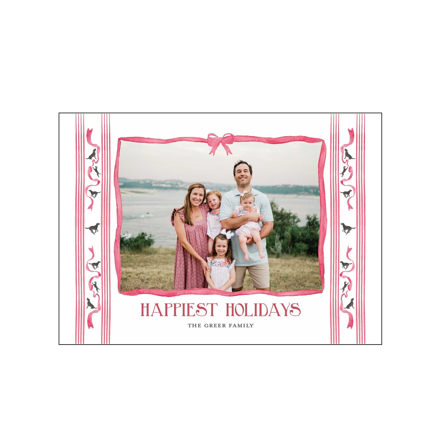 red ribbon dogs | holiday card | abby armistead