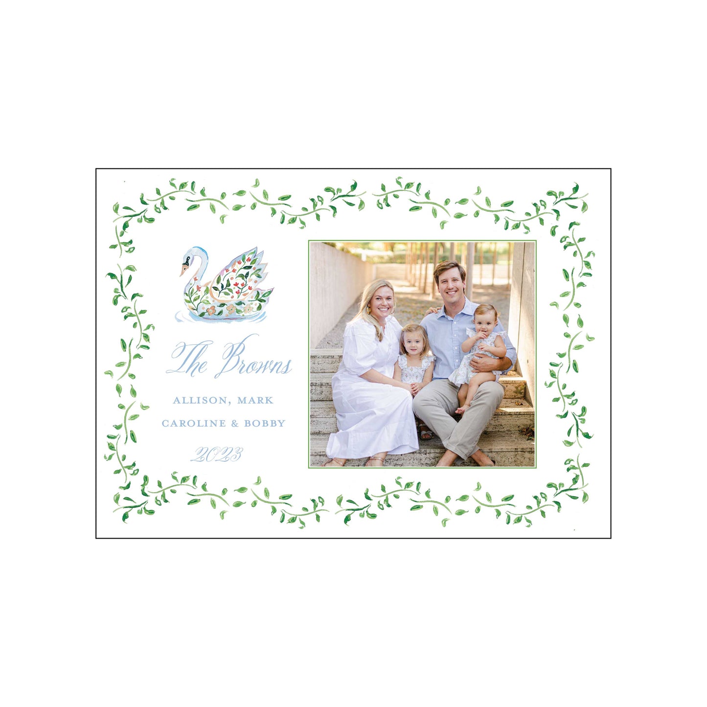 colorful swans | holiday card | mesh by alex