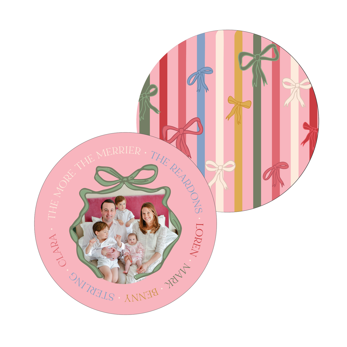 colorful christmas bow | holiday card | digital printed