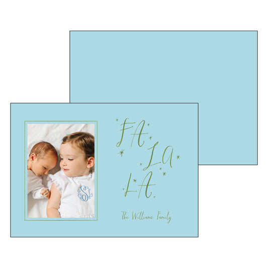 fa la la calligraphy | holiday card | foil-stamped