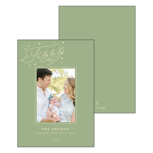 fa la la script | holiday card | digital printed
