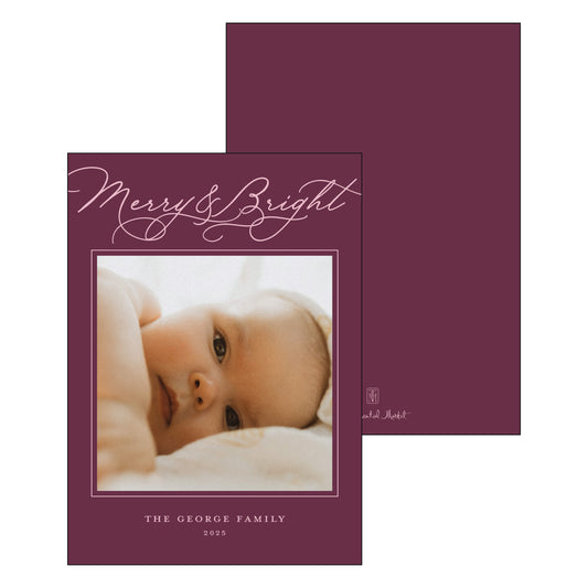 merry & bright | holiday card | digital printed