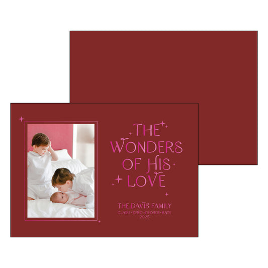 wonders of his love | holiday card | foil-stamped