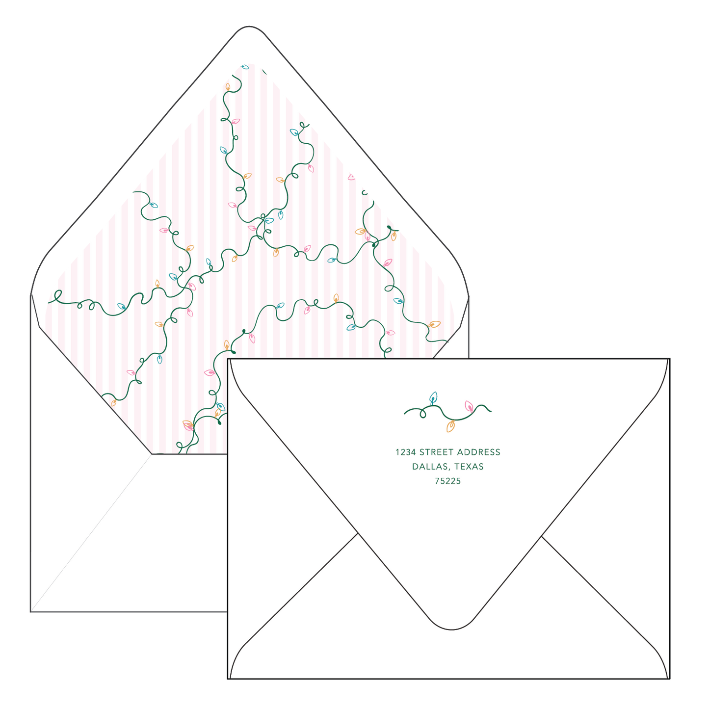 joyful lights | holiday card | digital printed | oval shape