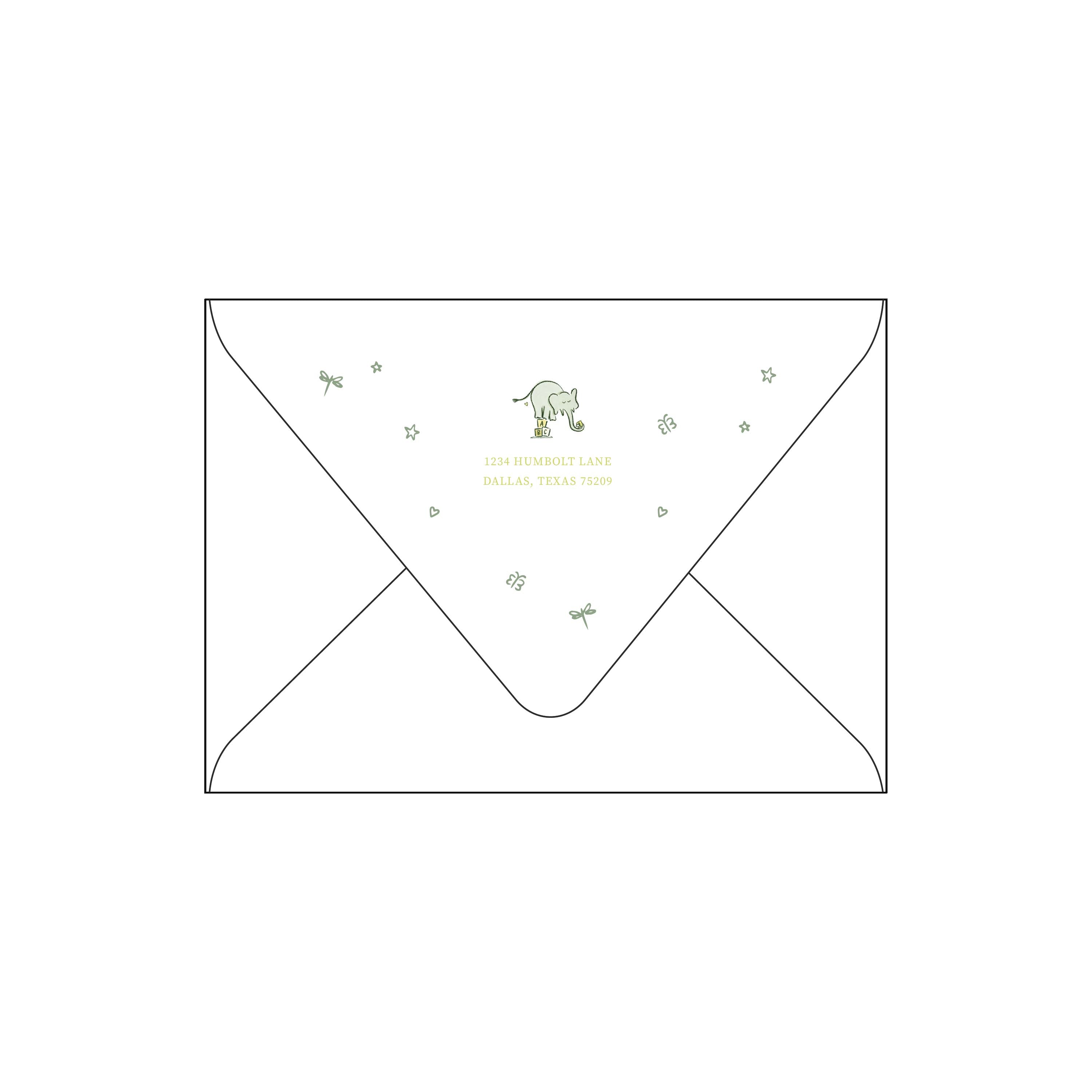 wild about baby | invitation | green and yellow