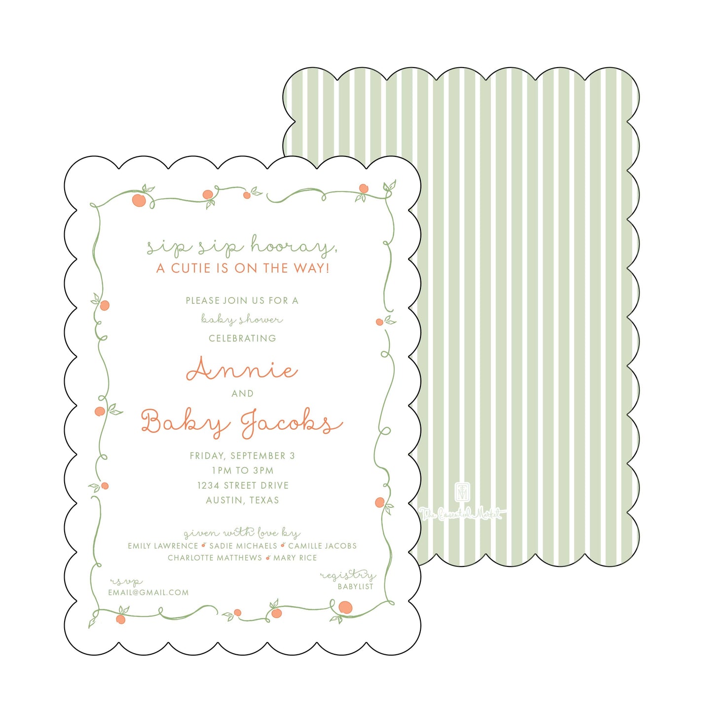 cutie baby shower | invitation