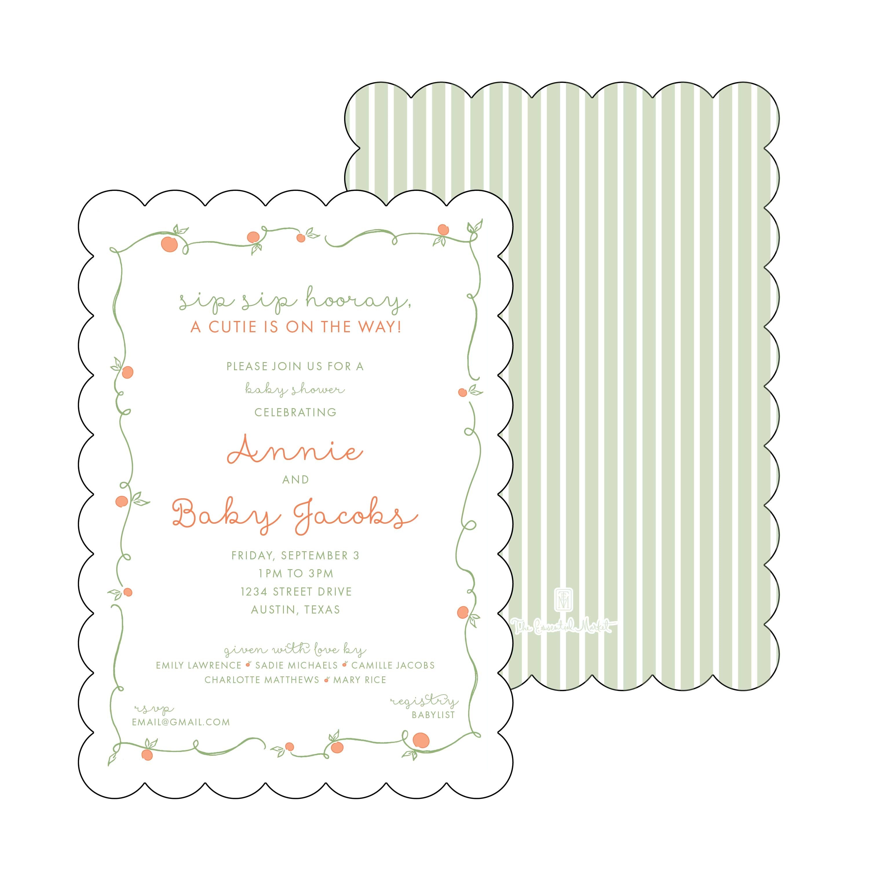 cutie baby shower | invitation