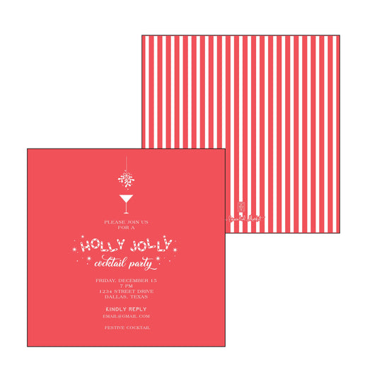 holly jolly cocktail party | invitation