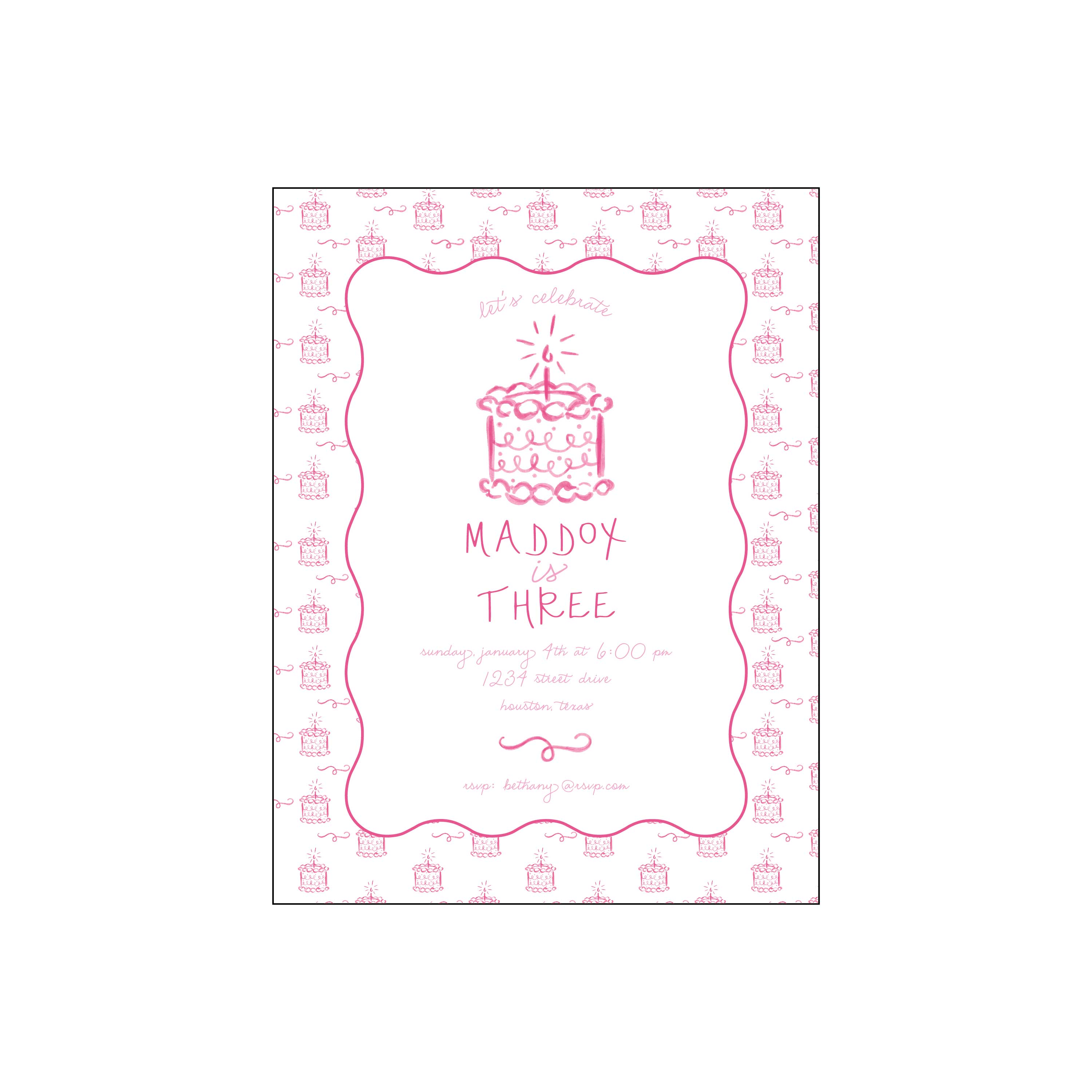 birthday cake | invitation