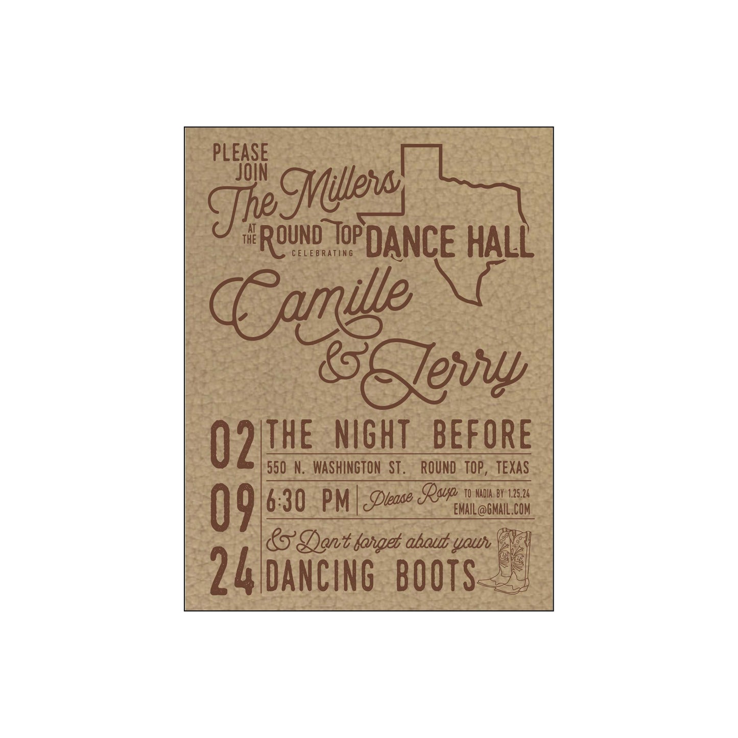 dance hall dinner | invitation | specialty printing