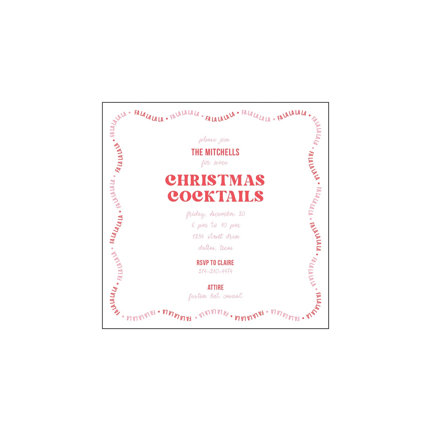 fa la la la la | invitation