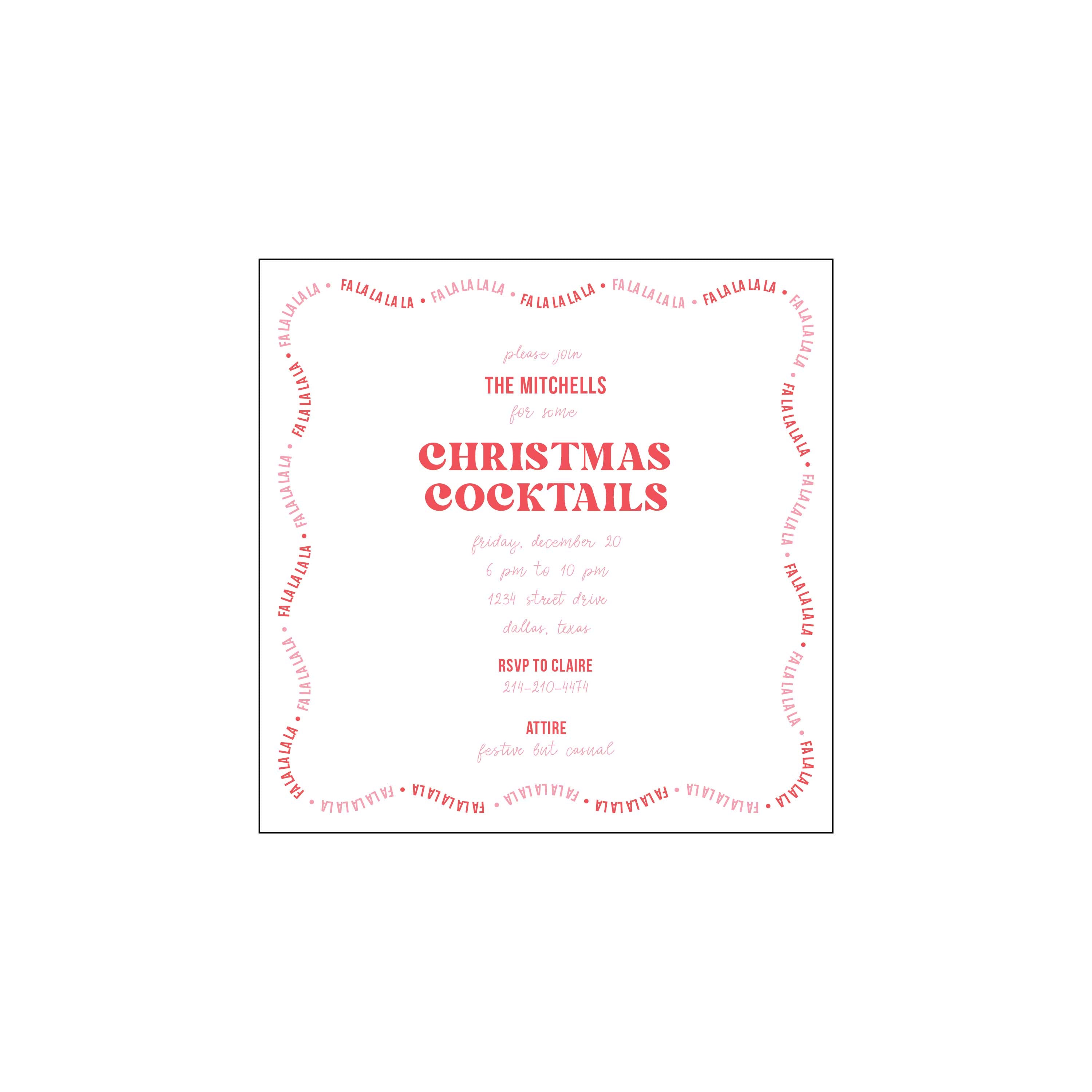 fa la la la la | invitation
