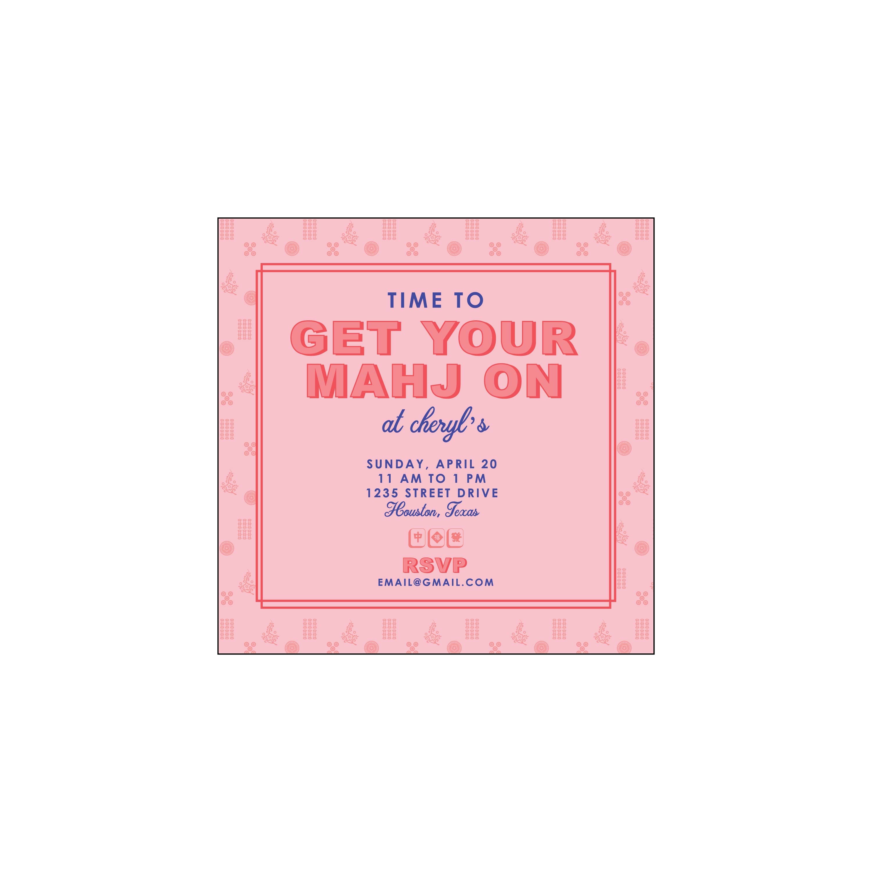 mahjong color block | invitation