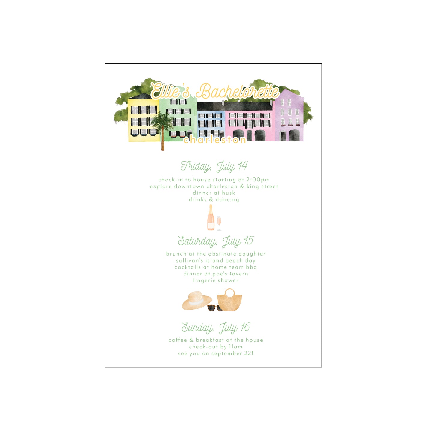 charleston | itinerary