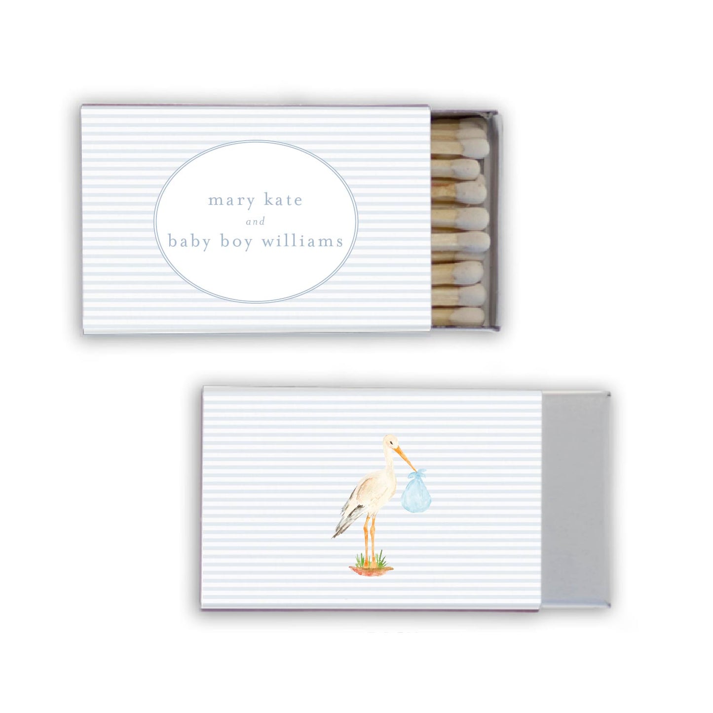 baby boy stork | matchboxes