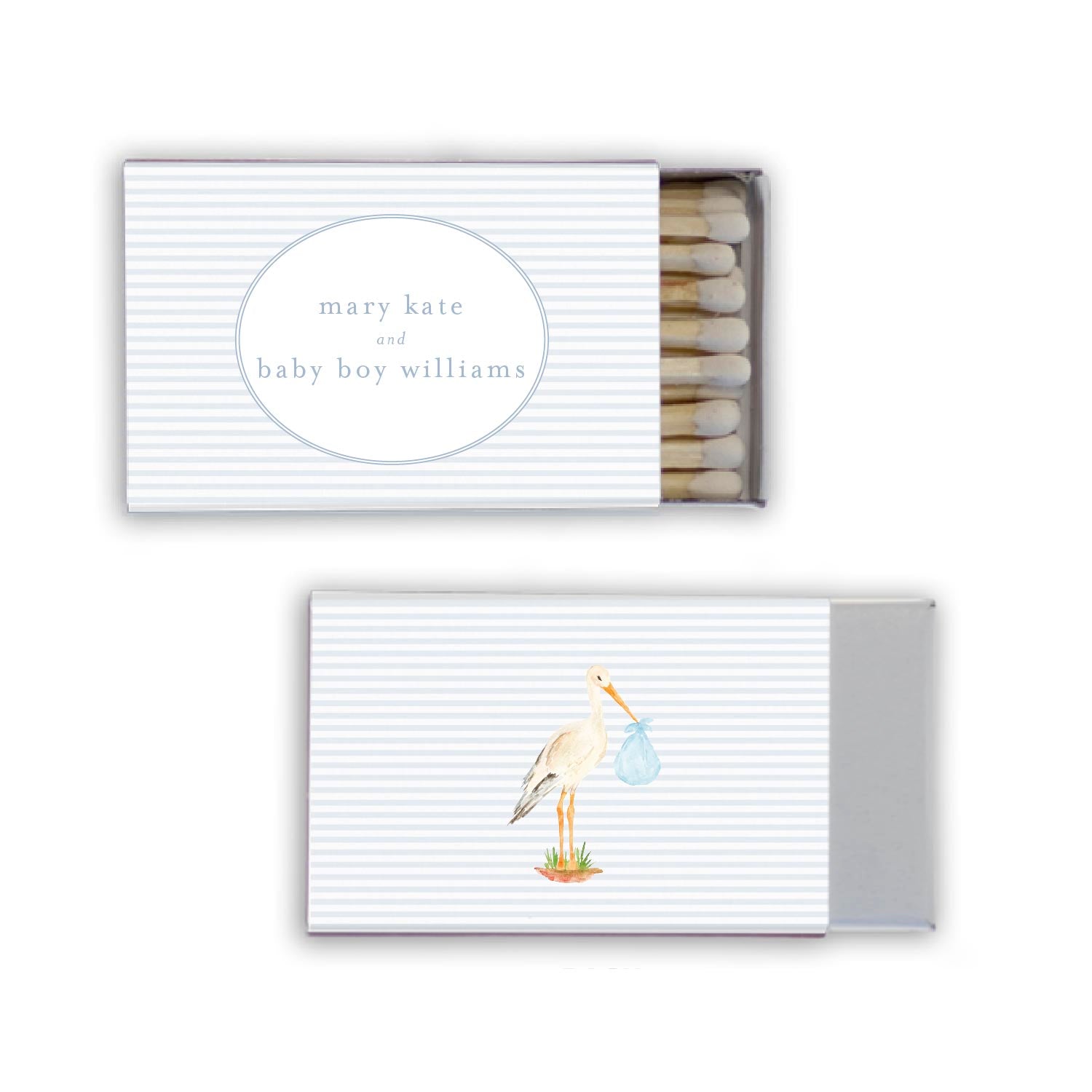 baby boy stork | matchboxes