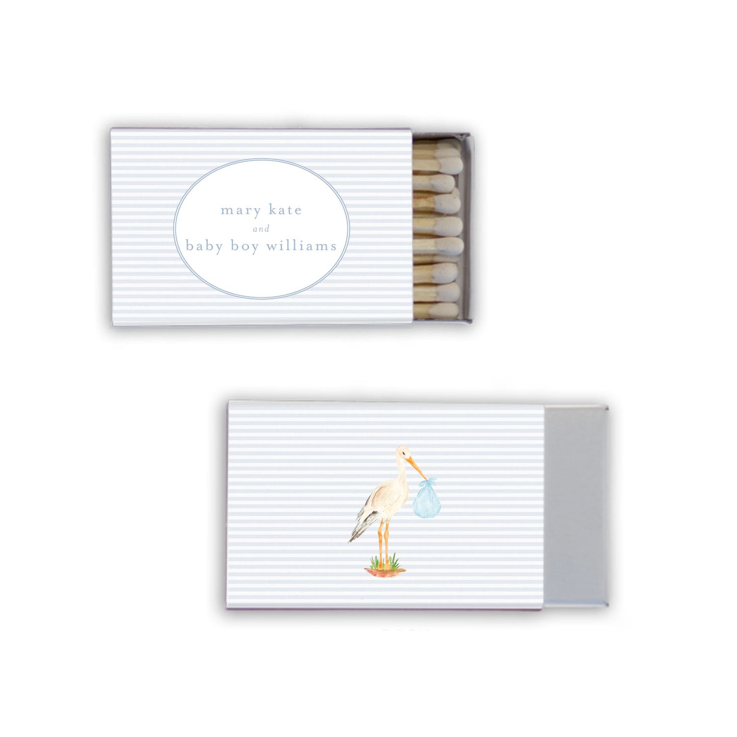 baby boy stork | matchboxes