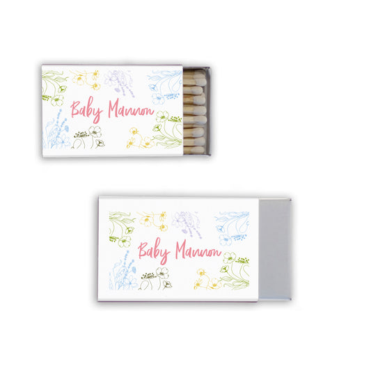 Baby feet Baby Shower Personalized Match Boxes