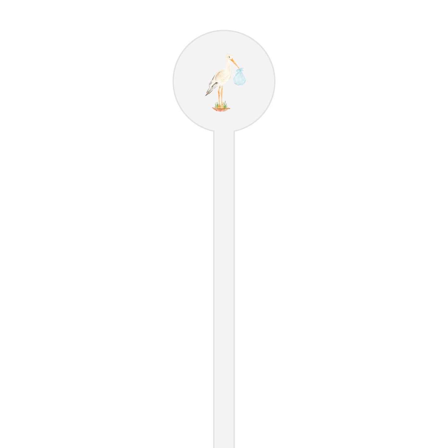 baby boy stork | stir stick | wooden or acrylic round