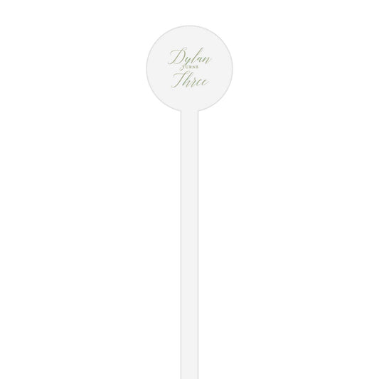 blue and green birthday | stir stick | wooden or acrylic round