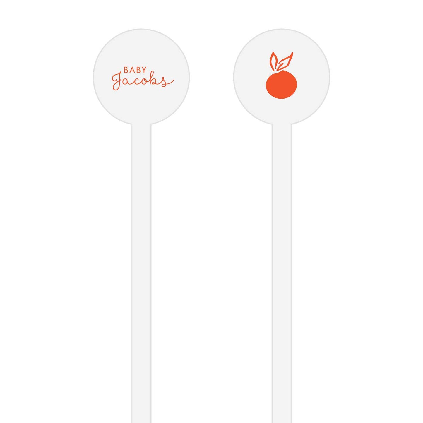 cutie baby shower | stir stick | wooden or acrylic round