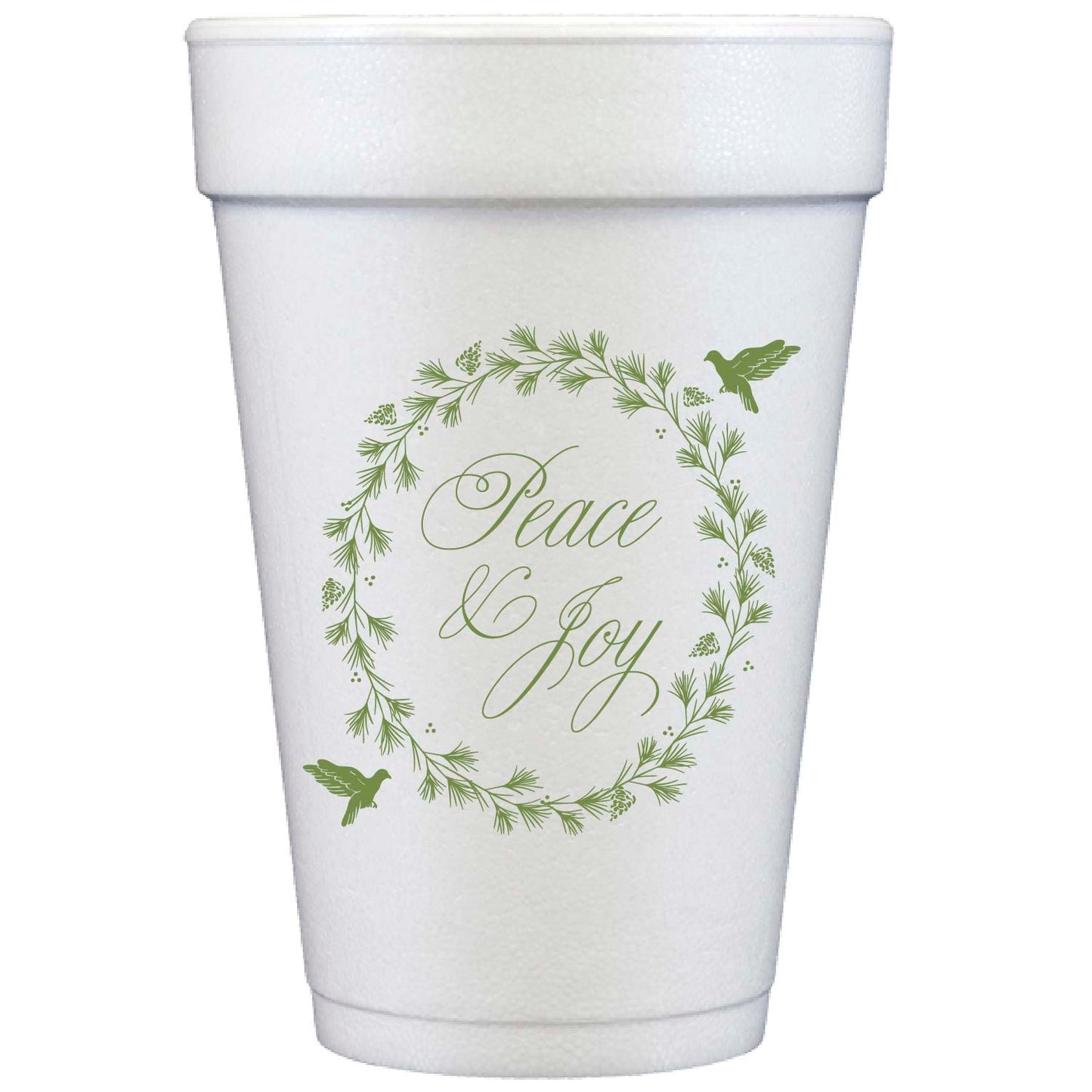 holiday dove | styrofoam cups