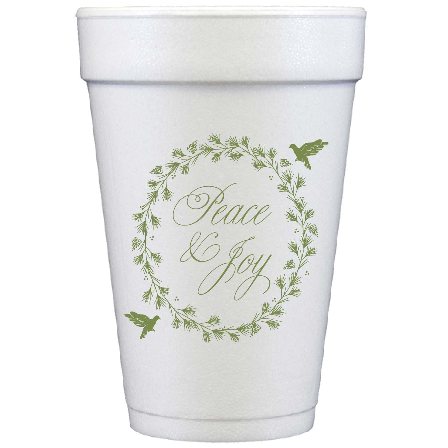 holiday dove | styrofoam cups