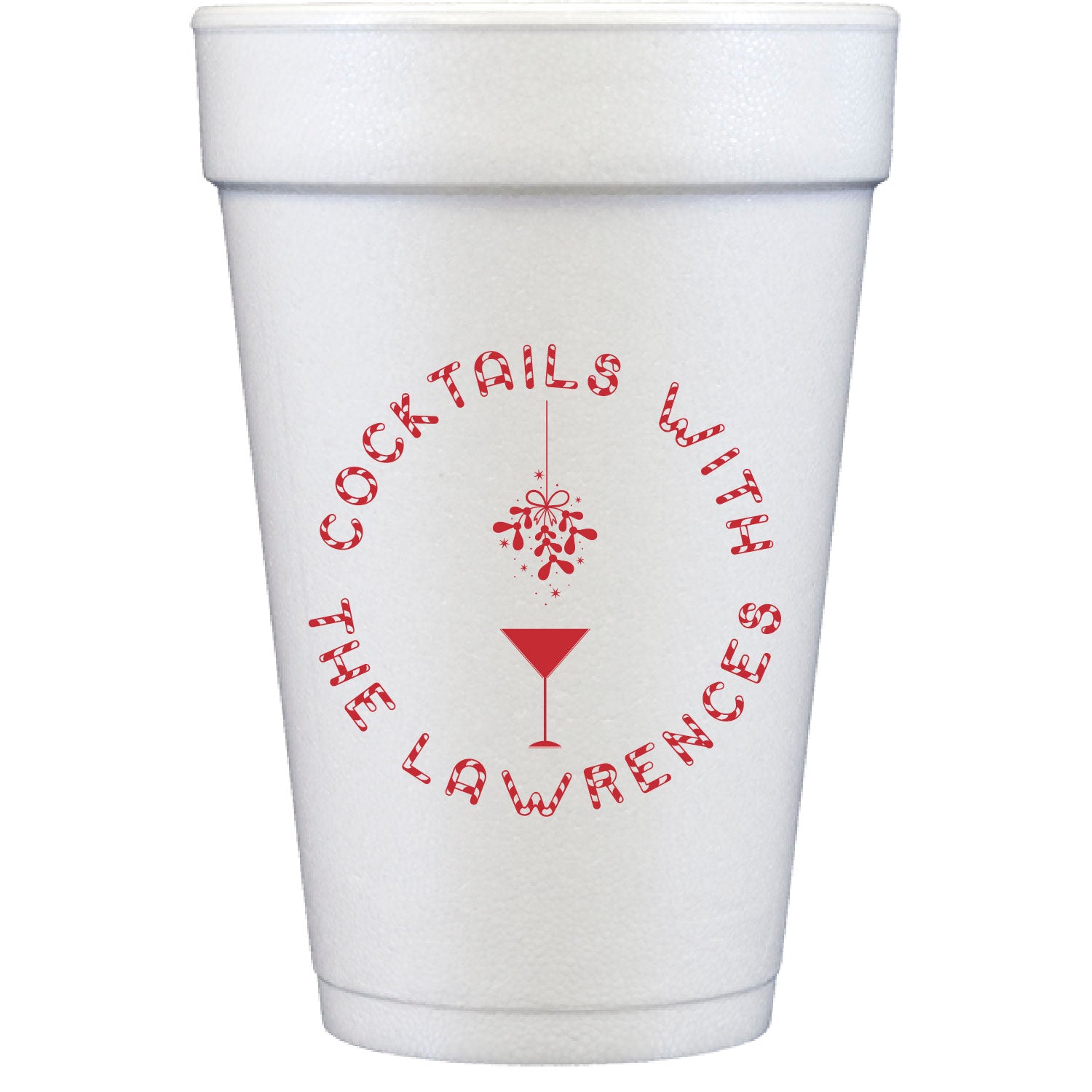 holly jolly cocktail party | styrofoam cups
