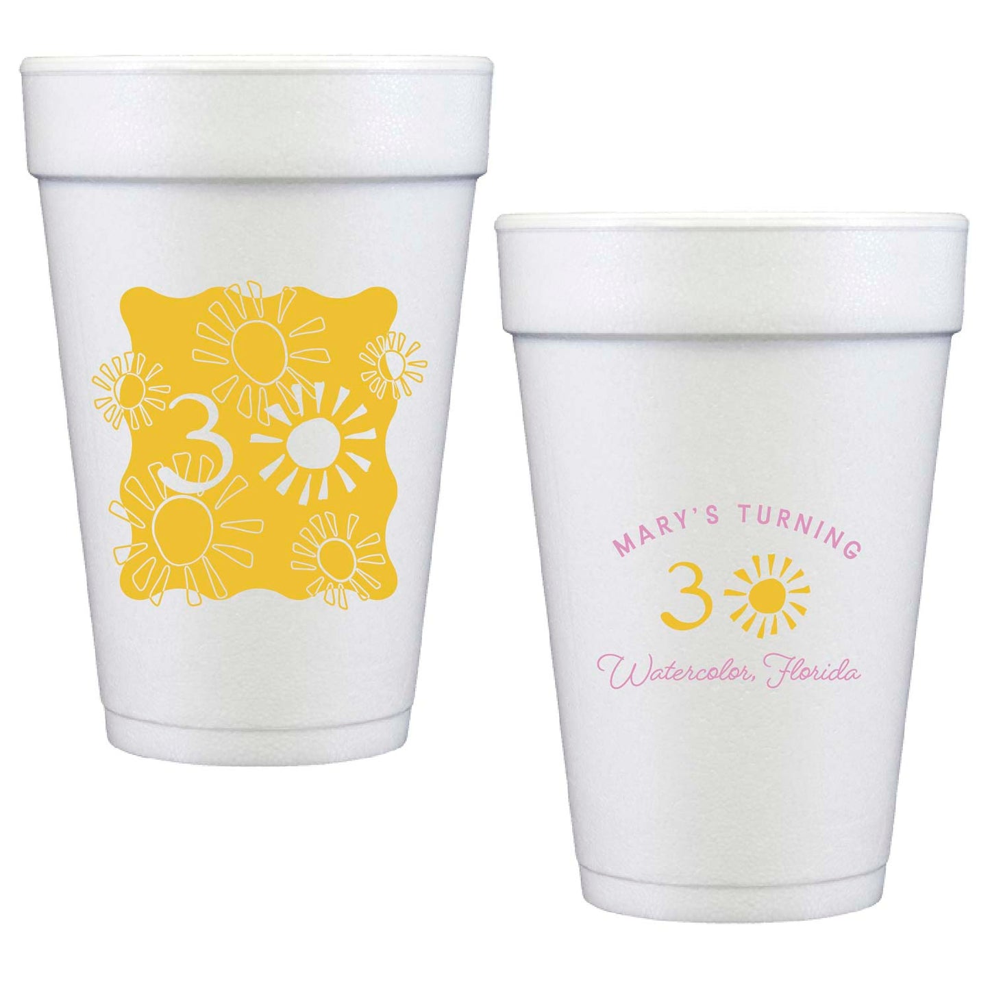 sunshine pink | styrofoam cups