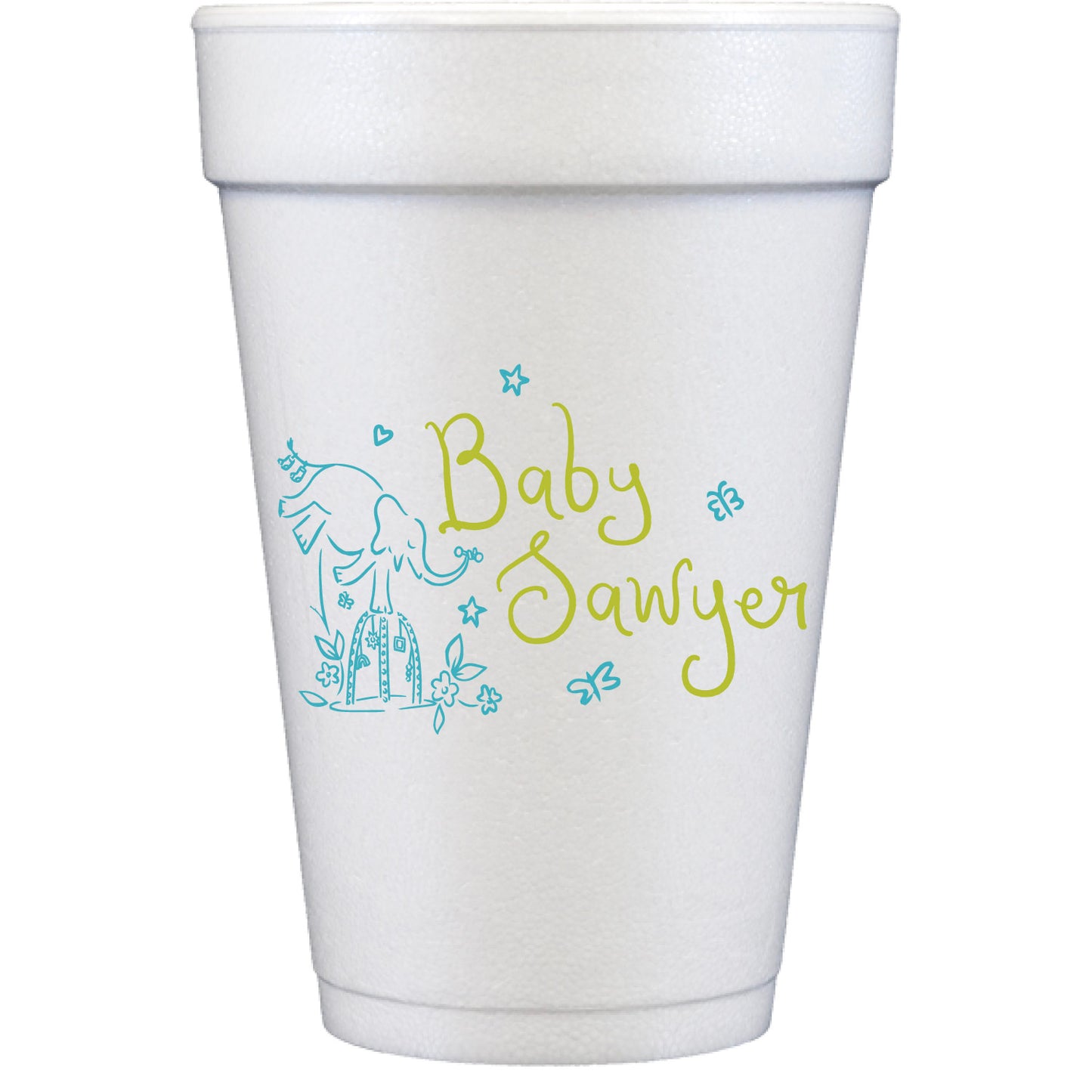 wild about baby | styrofoam cups