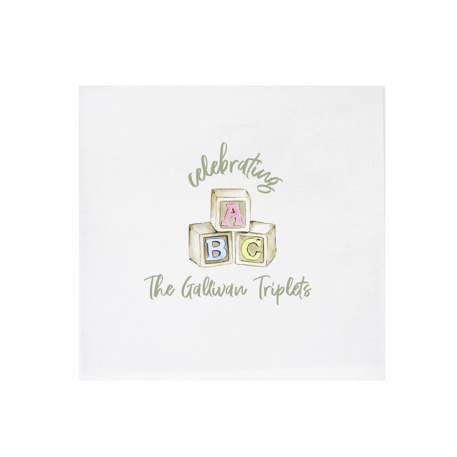 abc baby shower Personalized Cocktail Napkins