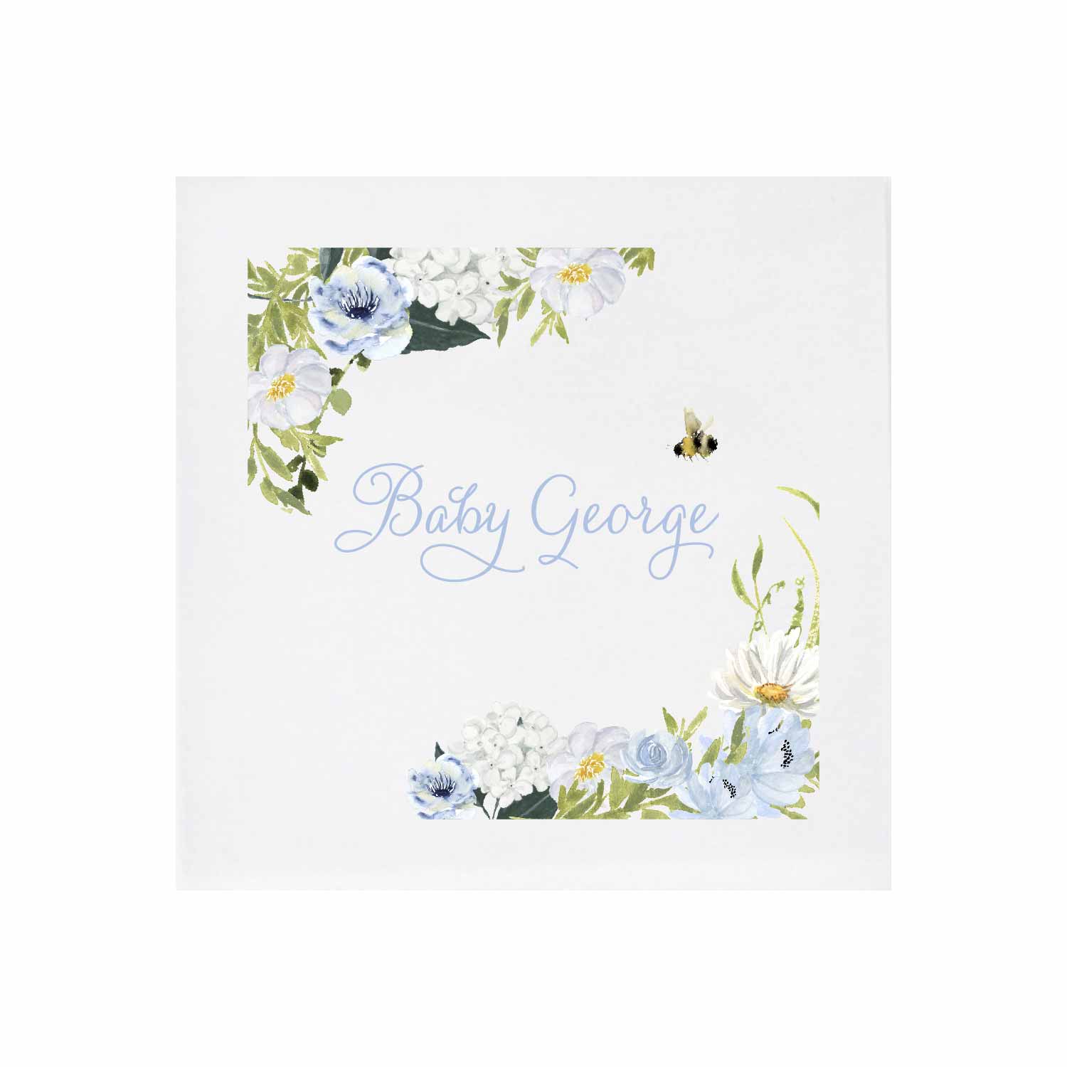 pale blue and white personalized cocktail napkins