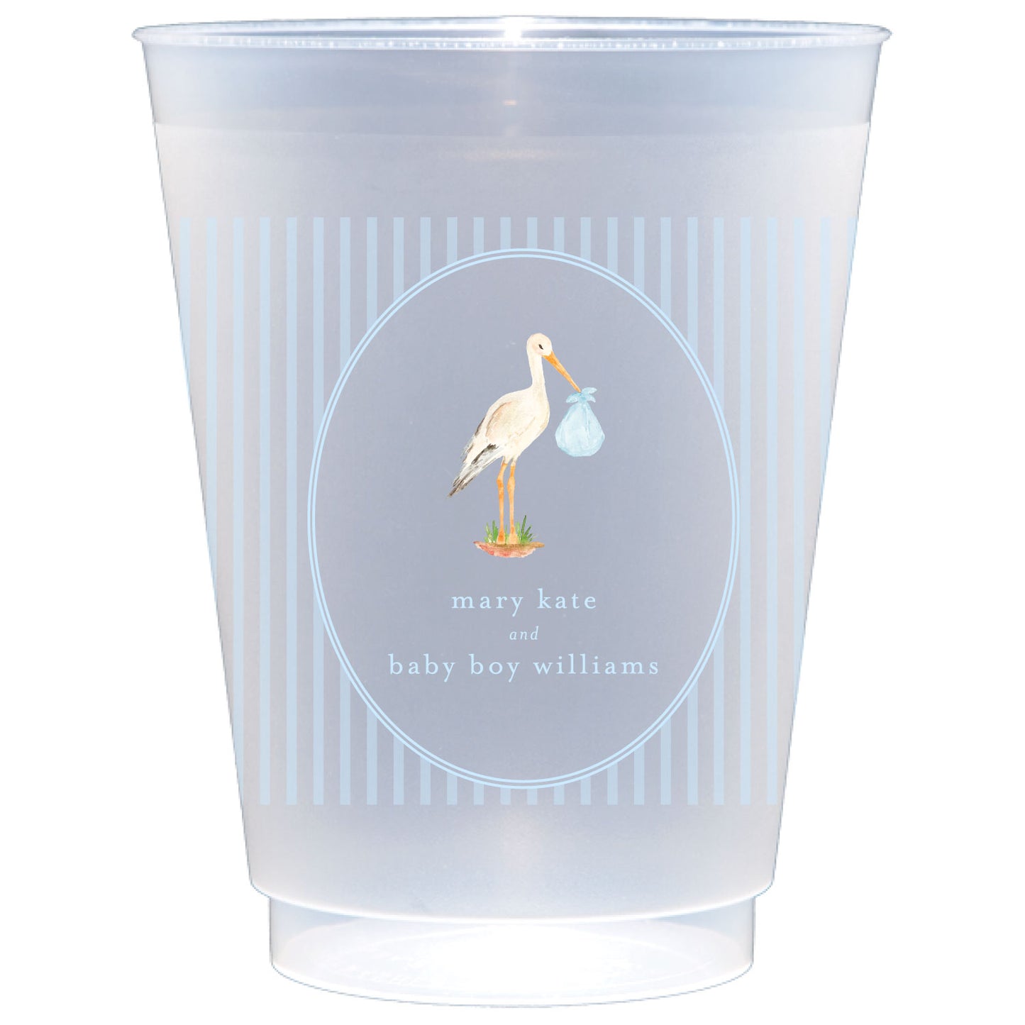 baby boy stork | shatterproof frosted flex | digital